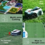 RJHJK Tondeuse à gazon robotique entièrement automatique avec station de charge automatique, sans fil, pour grandes pelouses jusqu'à 6000 m² – Image 5