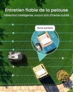eufy E18 Robot Tondeuse sans Fil, sans Perte de Signal, sans RTK, TrueVision, GNSS, Tonte Jusqu’à 1200m² – Image 5