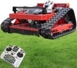 Robot Tondeuse à Gazon 7,5 CV, Essence à Quatre Temps sur Chenilles, Désherbage Rapide avec Télécommande