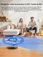 Aspirateur robot Lefant M2 Pro avec serpillière, vidage automatique, puissance d'aspiration de 6000 Pa – Image 5