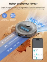 Aspirateur robot Lefant M2 Pro avec serpillière, vidage automatique, puissance d'aspiration de 6000 Pa – Image 2